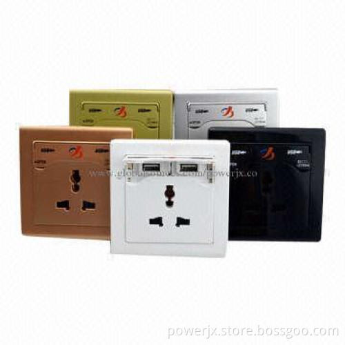 Electric Switch and Socket with 5V/2,100mA Dual USB Port Interface